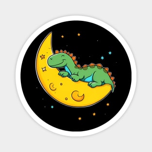 Dinosaur Sleeping On The Moon Magnet